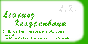 liviusz kesztenbaum business card